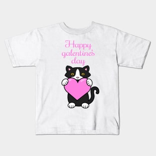 Galentines day cat Kids T-Shirt